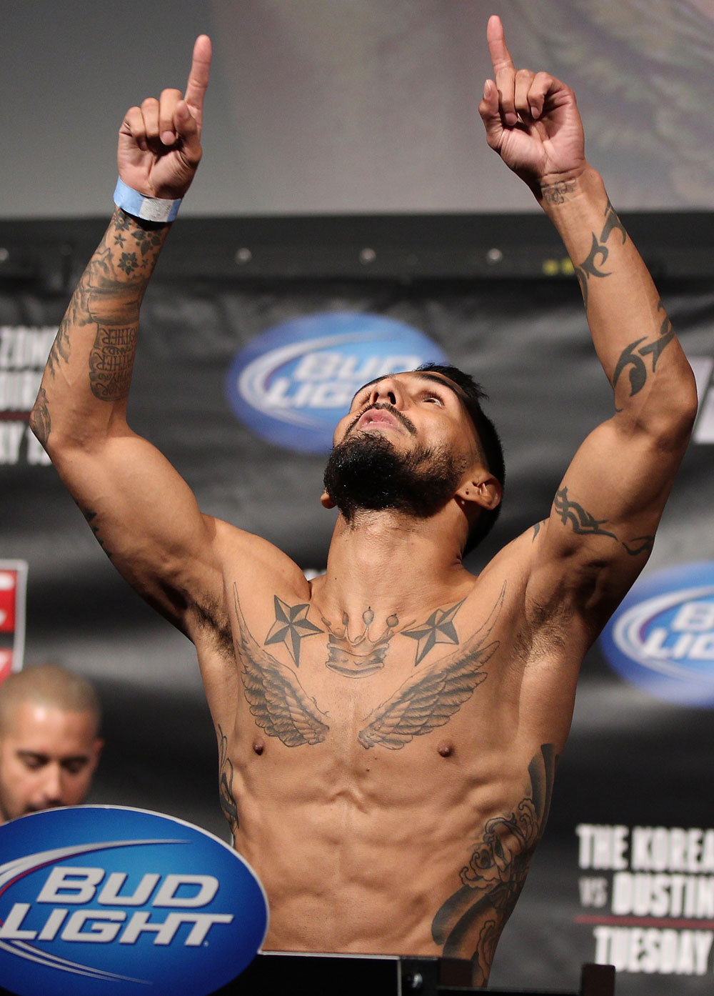 FAIRFAX, VA - MAY 14: Francisco Rivera makes weight during the UFC on Fuel TV official weigh in at Patriot Center on May 14, 2012 in Fairfax, Virginia. (Photo by Josh Hedges/Zuffa LLC/Zuffa LLC via Getty Images)