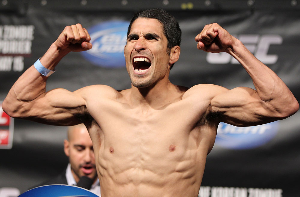 FAIRFAX, VA - MAY 14:  Alex Soto makes weight during the UFC on Fuel TV official weigh in at Patriot Center on May 14, 2012 in Fairfax, Virginia.  (Photo by Josh Hedges/Zuffa LLC/Zuffa LLC via Getty Images)