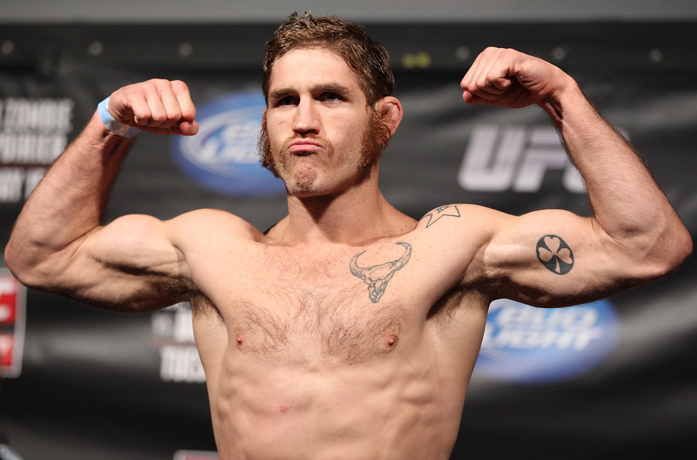 FAIRFAX, VA - MAY 14: Tom Lawlor makes weight during the UFC on Fuel TV official weigh in at Patriot Center on May 14, 2012 in Fairfax, Virginia. (Photo by Josh Hedges/Zuffa LLC/Zuffa LLC via Getty Images)
