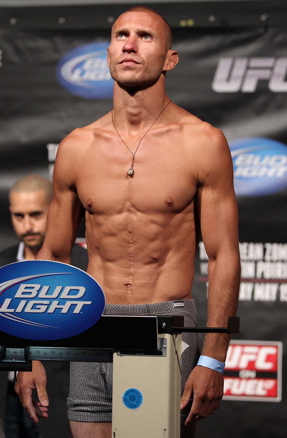 FAIRFAX, VA - MAY 14: Donald "Cowboy" Cerrone makes weight during the UFC on Fuel TV official weigh in at Patriot Center on May 14, 2012 in Fairfax, Virginia. (Photo by Josh Hedges/Zuffa LLC/Zuffa LLC via Getty Images)