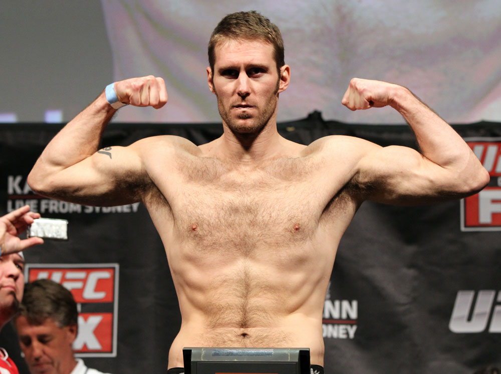 SYDNEY, AUSTRALIA - MARCH 02:  Nick Penner weighs in during the UFC on FX official weigh in at Allphones Arena on March 2, 2012 in Sydney, Australia.  (Photo by Josh Hedges/Zuffa LLC/Zuffa LLC via Getty Images) *** Local Caption *** Nick Penner