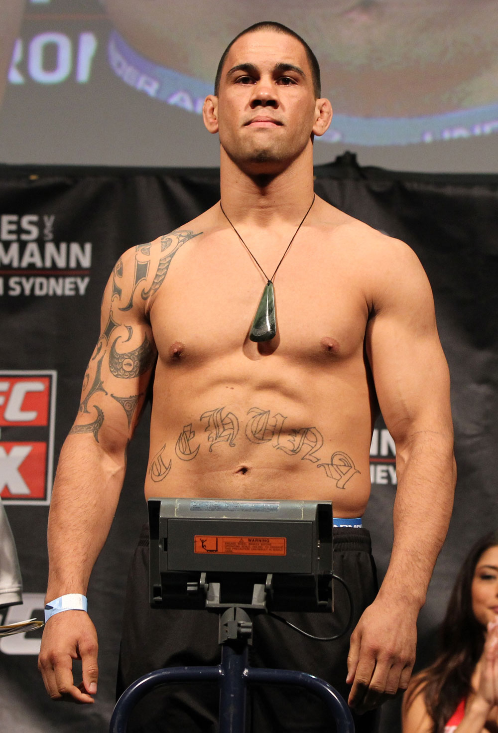 SYDNEY, AUSTRALIA - MARCH 02: James Te Huna weighs in during the UFC on FX official weigh in at Allphones Arena on March 2, 2012 in Sydney, Australia. (Photo by Josh Hedges/Zuffa LLC/Zuffa LLC via Getty Images) *** Local Caption *** James Te Huna