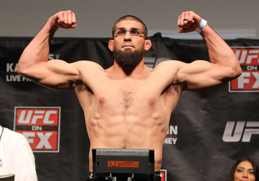 SYDNEY, AUSTRALIA - MARCH 02: Court McGee weighs in during the UFC on FX official weigh in at Allphones Arena on March 2, 2012 in Sydney, Australia. (Photo by Josh Hedges/Zuffa LLC/Zuffa LLC via Getty Images) *** Local Caption *** Court McGee