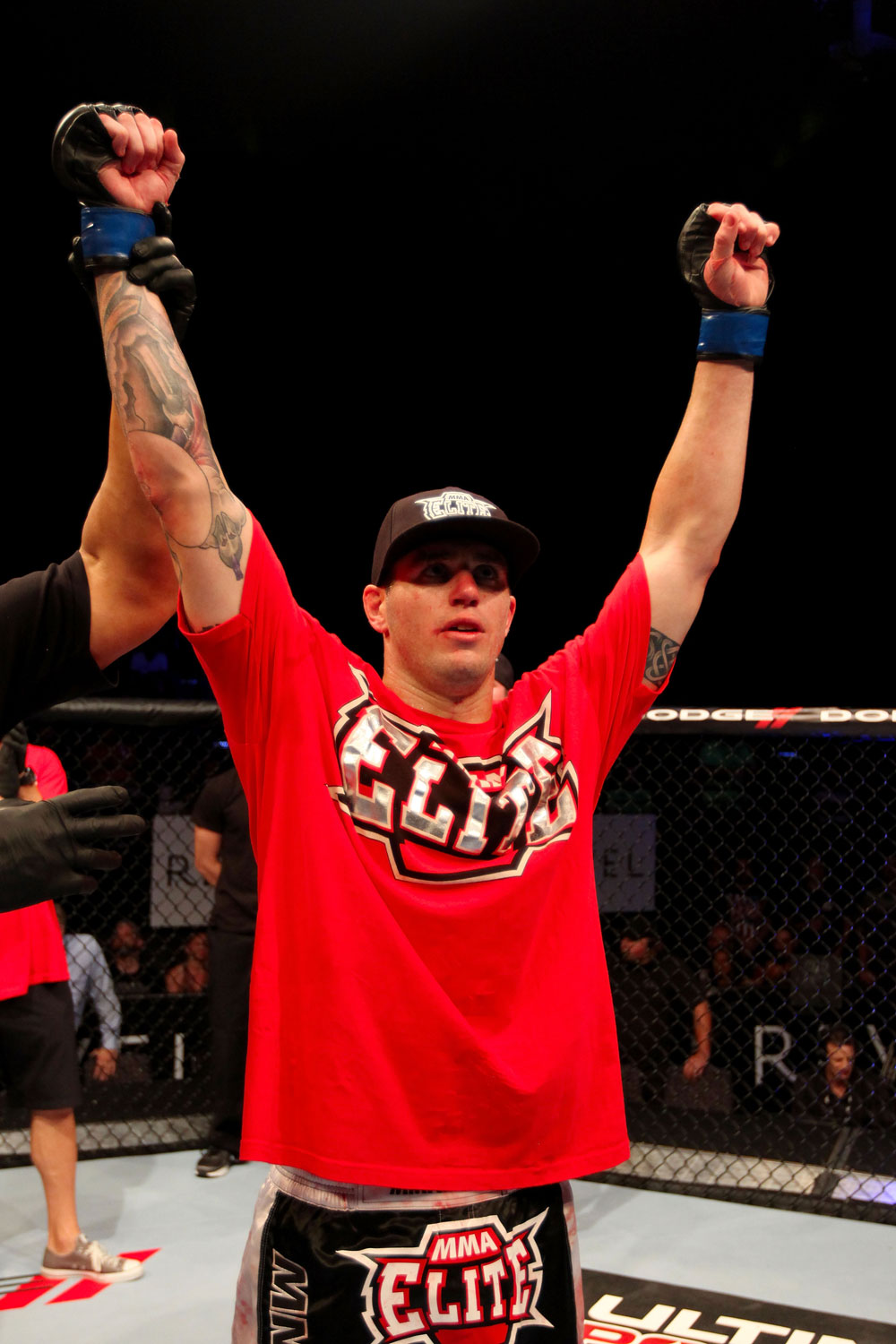 ATLANTIC CITY, NJ - JUNE 22:  Chris Camozzi celebrates his win by TKO (doctor stoppage) over Nick Catone (not pictured) in a middleweight bout during UFC on FX 4 at Revel Casino on June 22, 2012 in Atlantic City, New Jersey.  (Photo by Nick Laham/Zuffa LLC/Zuffa LLC)