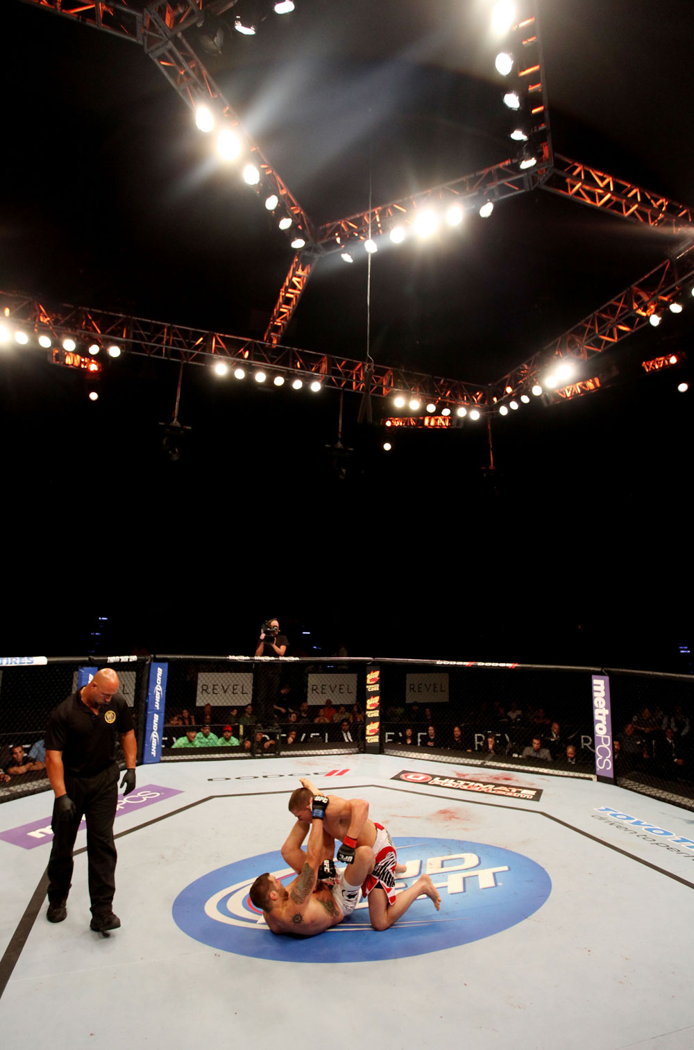 ATLANTIC CITY, NJ - JUNE 22:  Rick Story battles Brock Jardine in a welterweight bout during UFC on FX 4 at Revel Casino on June 22, 2012 in Atlantic City, New Jersey.  (Photo by Nick Laham/Zuffa LLC/Zuffa LLC)