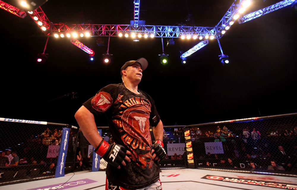 ATLANTIC CITY, NJ - JUNE 22:  Rick Story celebrates his win by unanimous decision against Brock Jardine (not pictured) in a welterweight bout during UFC on FX 4 at Revel Casino on June 22, 2012 in Atlantic City, New Jersey.  (Photo by Nick Laham/Zuffa LLC/Zuffa LLC)