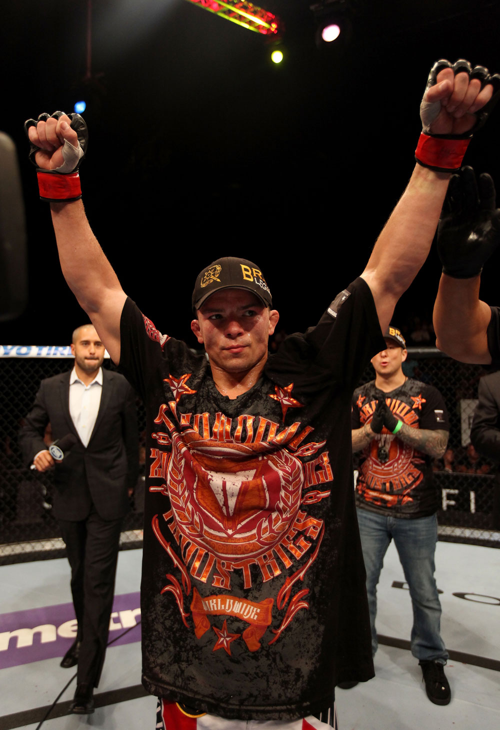 ATLANTIC CITY, NJ - JUNE 22:  Rick Story celebrates his win by unanimous decision against Brock Jardine (not pictured) in a welterweight bout during UFC on FX 4 at Revel Casino on June 22, 2012 in Atlantic City, New Jersey.  (Photo by Nick Laham/Zuffa LLC/Zuffa LLC)