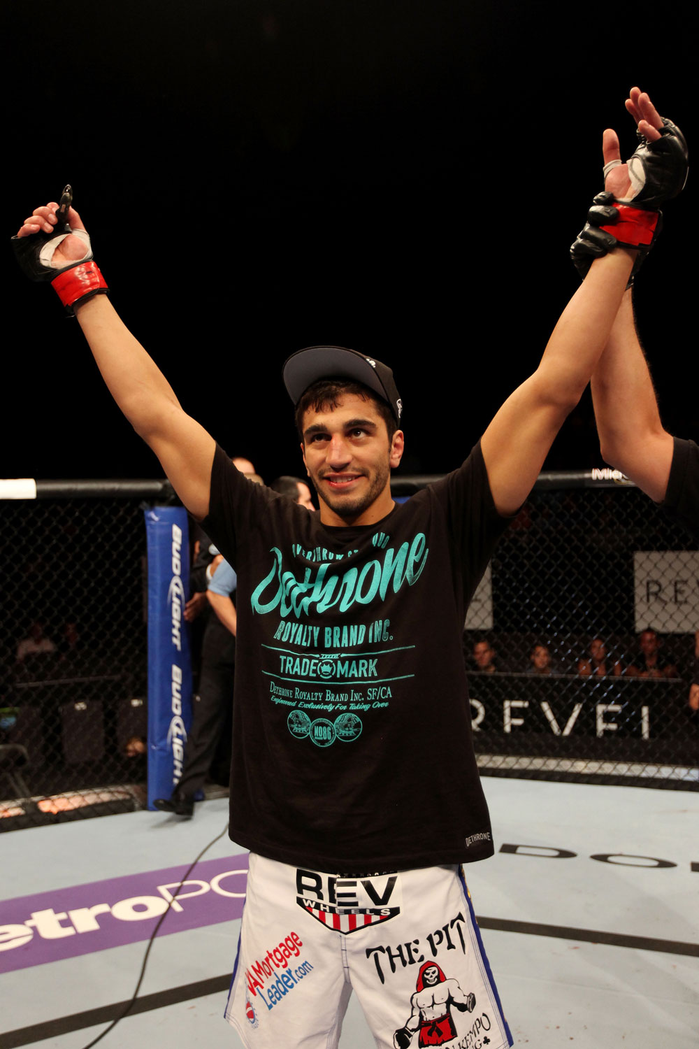 ATLANTIC CITY, NJ - JUNE 22:  Ramsey Nijem celebrates his TKO win over C.J. Keith (not pictured) in a lightweight bout during UFC on FX 4 at Revel Casino on June 22, 2012 in Atlantic City, New Jersey.  (Photo by Nick Laham/Zuffa LLC/Zuffa LLC)