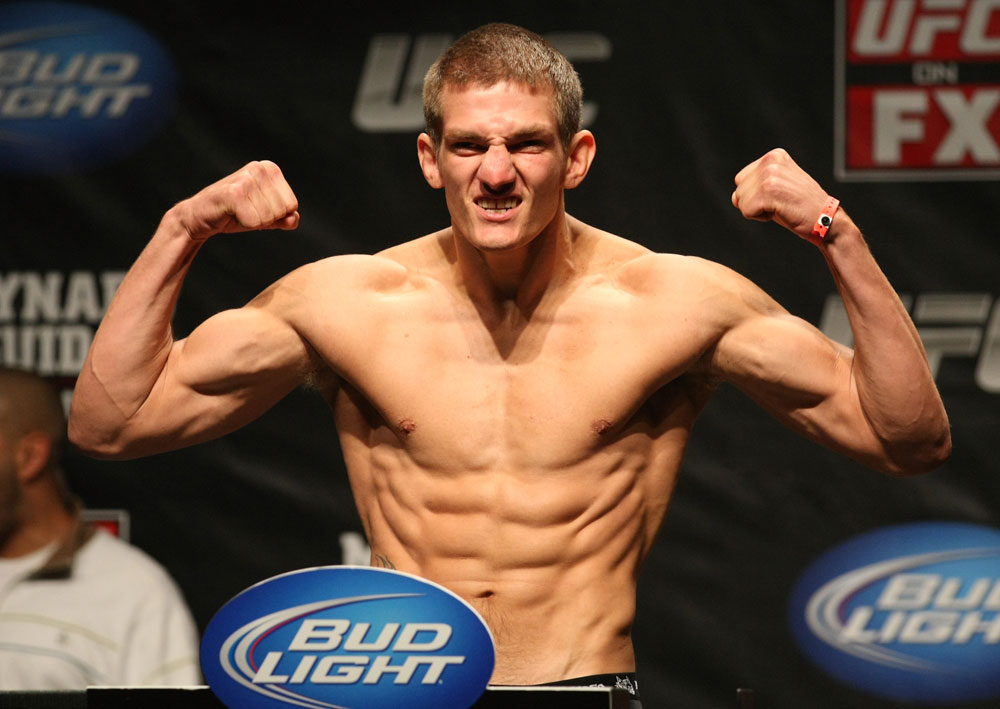 ATLANTIC CITY, NJ - JUNE 21: Ricardo Funch flexes after making weight during the UFC on FX official weigh in at Revel Casino on June 21, 2012 in Atlantic City, New Jersey.  (Photo by Nick Laham/Zuffa LLC/Zuffa LLC via Getty Images)