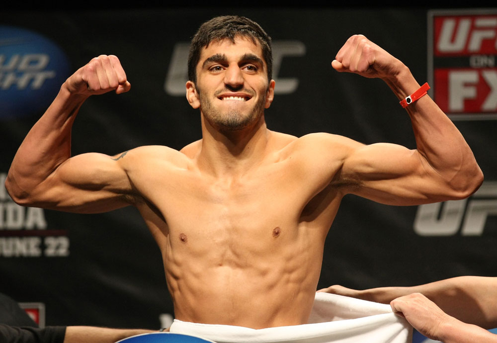 ATLANTIC CITY, NJ - JUNE 21: Ramsey Nijem flexes after making weight during the UFC on FX official weigh in at Revel Casino on June 21, 2012 in Atlantic City, New Jersey. (Photo by Nick Laham/Zuffa LLC/Zuffa LLC via Getty Images)