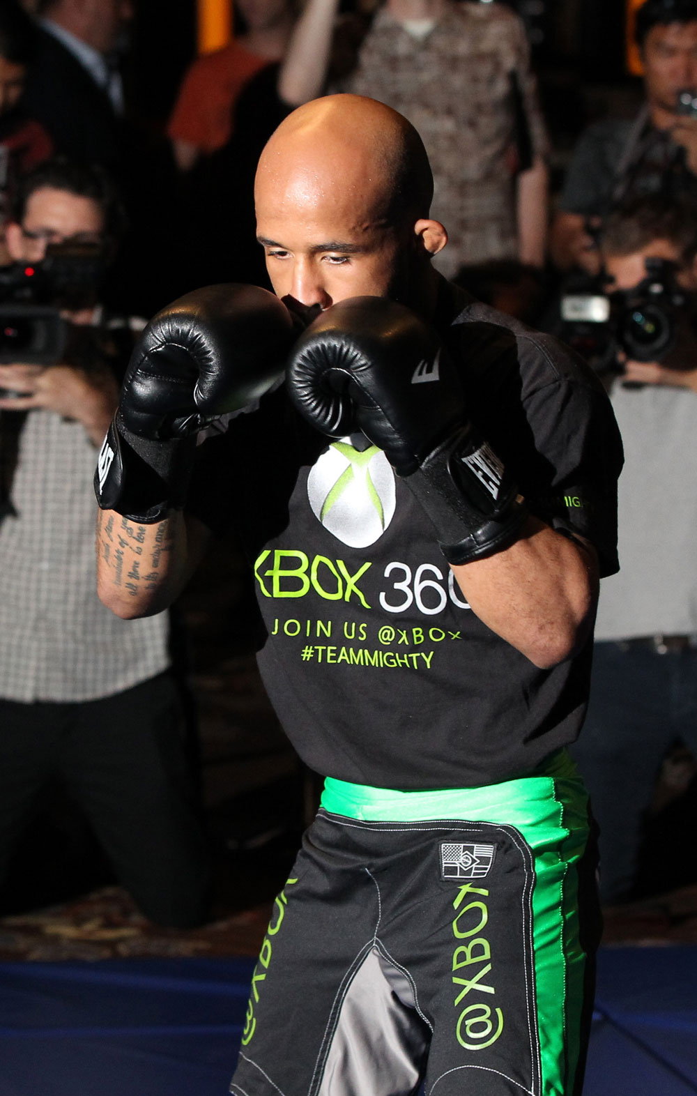 SYDNEY, AUSTRALIA - FEBRUARY 28: Demetrious Johnson works out for the media during the UFC on FX open workouts at the Star Casino on February 28, 2012 in Sydney, Australia. (Photo by Josh Hedges/Zuffa LLC/Zuffa LLC via Getty Images) *** Local Caption *** Demetrious Johnson