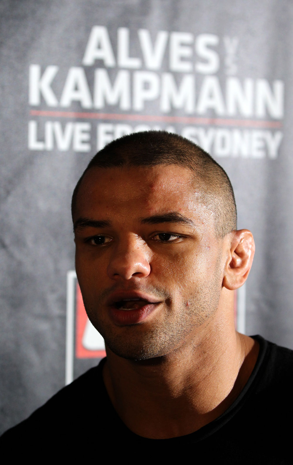 SYDNEY, AUSTRALIA - FEBRUARY 28: Thiago Alves answers questions from the media during the UFC on FX open workouts at the Star Casino on February 28, 2012 in Sydney, Australia. (Photo by Josh Hedges/Zuffa LLC/Zuffa LLC via Getty Images) *** Local Caption *** Thiago Alves