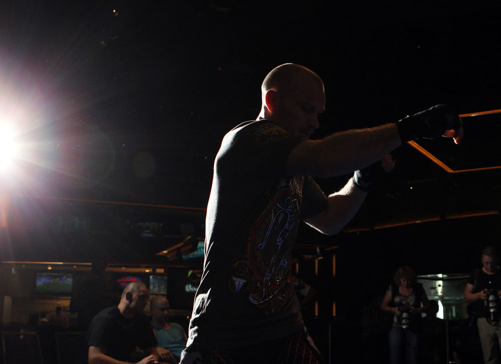 SYDNEY, AUSTRALIA - FEBRUARY 28: Martin Kampmann works out for the media during the UFC on FX open workouts at the Star Casino on February 28, 2012 in Sydney, Australia. (Photo by Josh Hedges/Zuffa LLC/Zuffa LLC via Getty Images) *** Local Caption *** Martin Kampmann