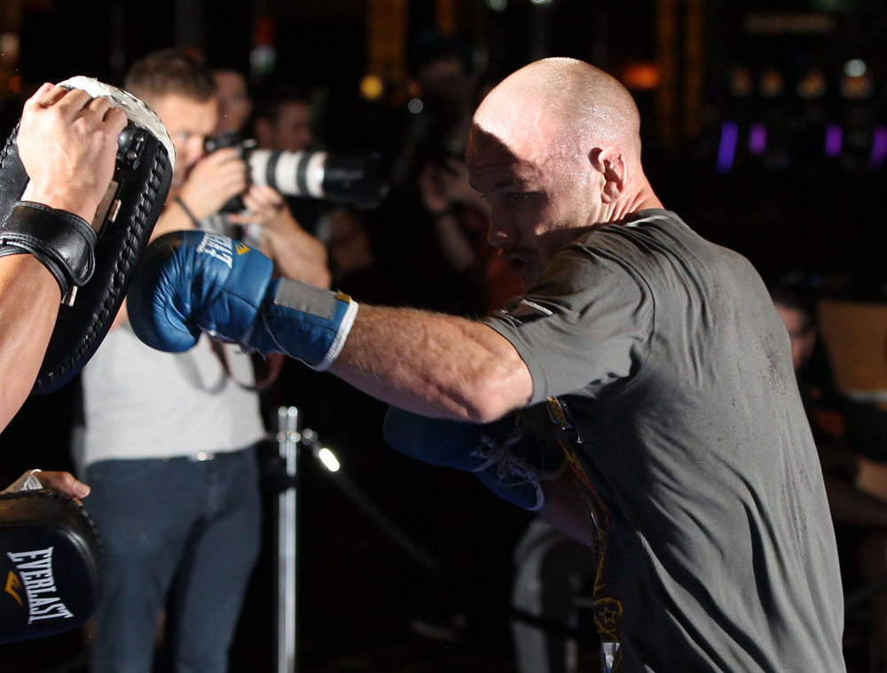 SYDNEY, AUSTRALIA - FEBRUARY 28: Martin Kampmann works out for the media during the UFC on FX open workouts at the Star Casino on February 28, 2012 in Sydney, Australia. (Photo by Josh Hedges/Zuffa LLC/Zuffa LLC via Getty Images) *** Local Caption *** Martin Kampmann