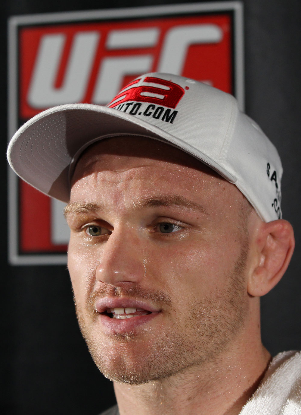 SYDNEY, AUSTRALIA - FEBRUARY 28: Martin Kampmann answers questions from the media during the UFC on FX open workouts at the Star Casino on February 28, 2012 in Sydney, Australia. (Photo by Josh Hedges/Zuffa LLC/Zuffa LLC via Getty Images) *** Local Caption *** Martin Kampmann