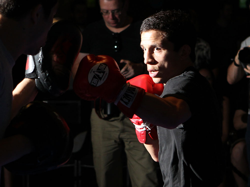 SYDNEY, AUSTRALIA - FEBRUARY 28: Joseph Benavidez works out for the media during the UFC on FX open workouts at the Star Casino on February 28, 2012 in Sydney, Australia. (Photo by Josh Hedges/Zuffa LLC/Zuffa LLC via Getty Images) *** Local Caption *** Joseph Benavidez