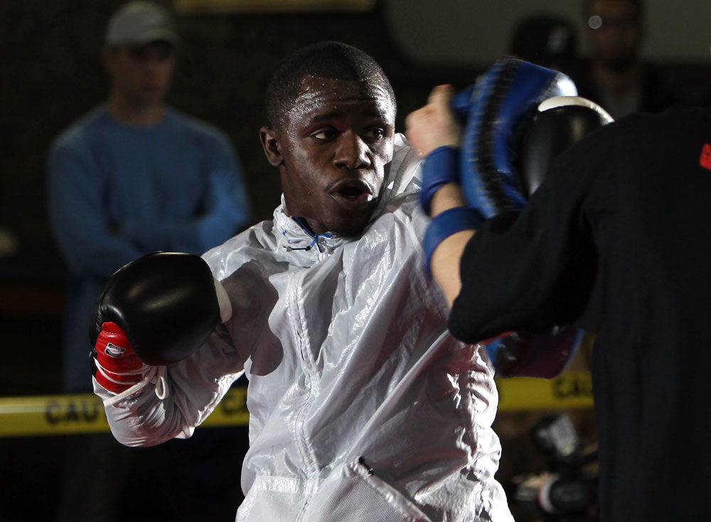 NASHVILLE, TN - JANUARY 18: Melvin Guillard works out for the media during the UFC on FX open workouts at the Nashville MMA Gym on January 18, 2012 in Nashville, Tennessee. (Photo by Josh Hedges/Zuffa LLC/Zuffa LLC via Getty Images)