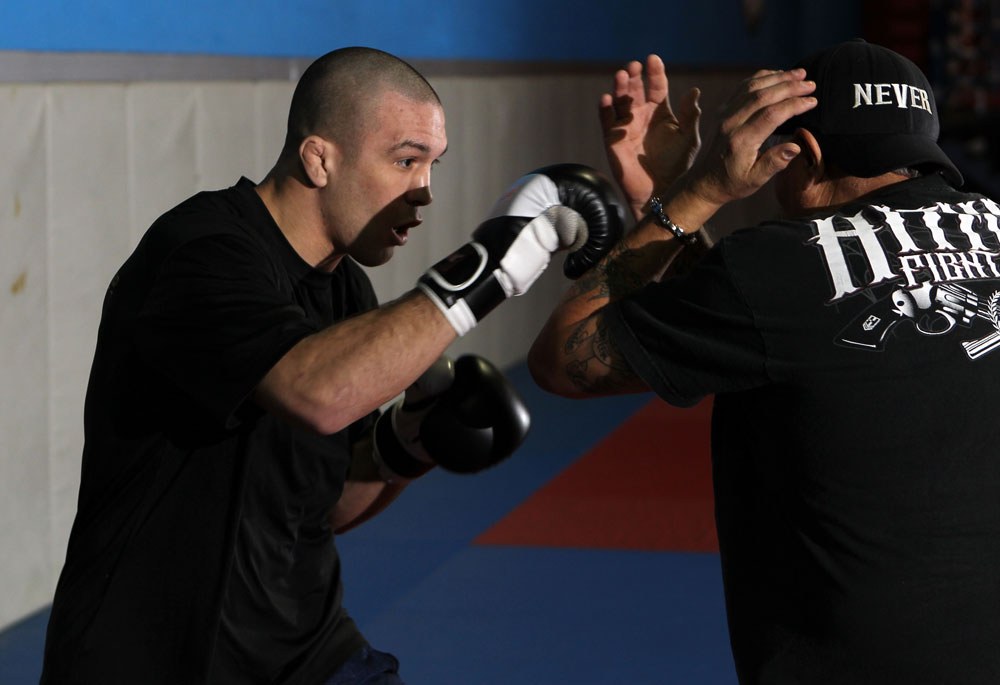 NASHVILLE, TN - JANUARY 18: Josh Neer works out for the media during the UFC on FX open workouts at the Nashville MMA Gym on January 18, 2012 in Nashville, Tennessee. (Photo by Josh Hedges/Zuffa LLC/Zuffa LLC via Getty Images)
