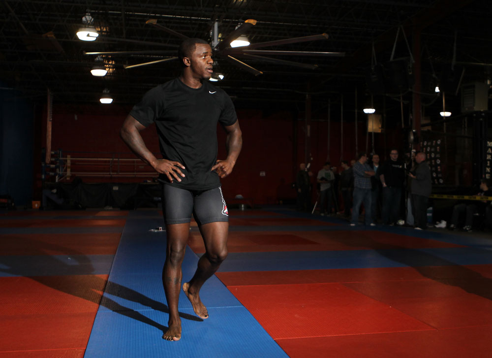 NASHVILLE, TN - JANUARY 18: Melvin Guillard works out for the media during the UFC on FX open workouts at the Nashville MMA Gym on January 18, 2012 in Nashville, Tennessee. (Photo by Josh Hedges/Zuffa LLC/Zuffa LLC via Getty Images)