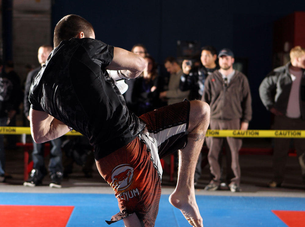 NASHVILLE, TN - JANUARY 18: Jim Miller works out for the media during the UFC on FX open workouts at the Nashville MMA Gym on January 18, 2012 in Nashville, Tennessee. (Photo by Josh Hedges/Zuffa LLC/Zuffa LLC via Getty Images)