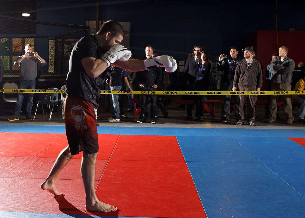 NASHVILLE, TN - JANUARY 18: Jim Miller works out for the media during the UFC on FX open workouts at the Nashville MMA Gym on January 18, 2012 in Nashville, Tennessee. (Photo by Josh Hedges/Zuffa LLC/Zuffa LLC via Getty Images)