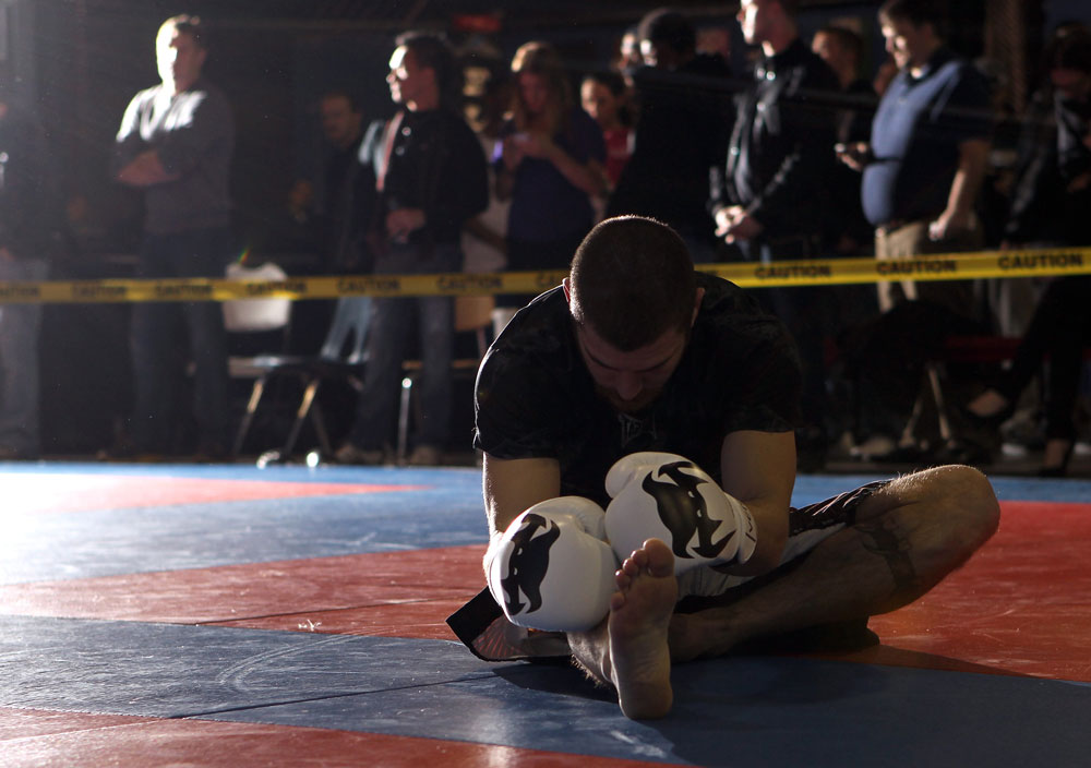NASHVILLE, TN - JANUARY 18: Jim Miller works out for the media during the UFC on FX open workouts at the Nashville MMA Gym on January 18, 2012 in Nashville, Tennessee. (Photo by Josh Hedges/Zuffa LLC/Zuffa LLC via Getty Images)