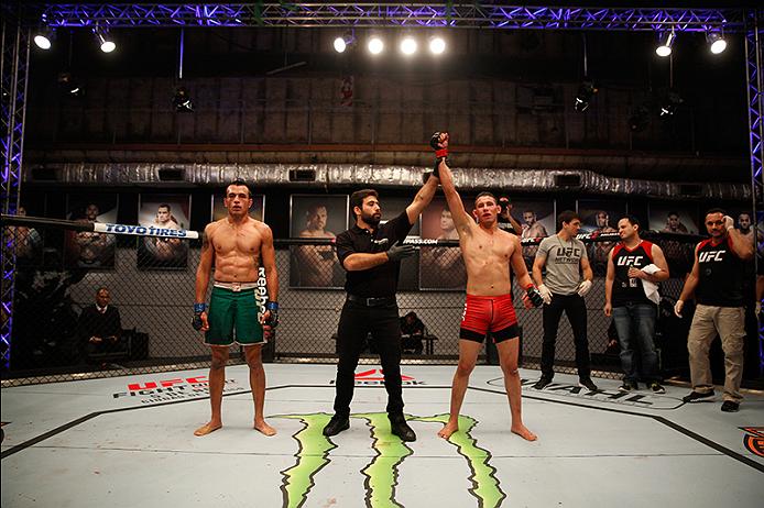 Martin Bravo or Team Griffin defeats Leonardo Rodriguez of Team Liddell in the Ultimate Fighter LATAM