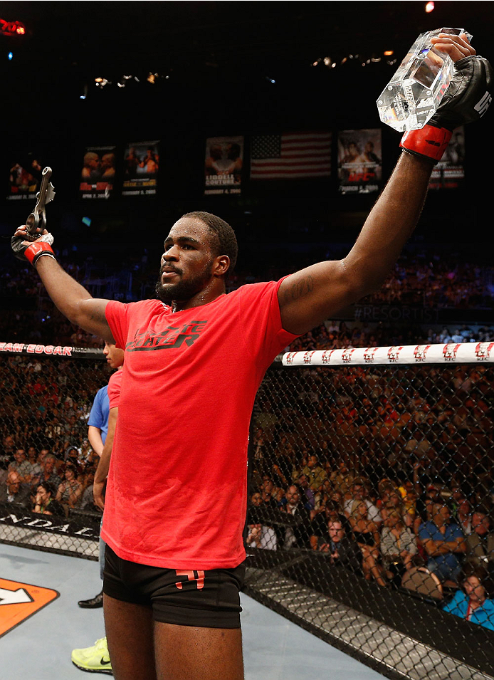 Ultimate Fighter champion Corey Anderson celebrates