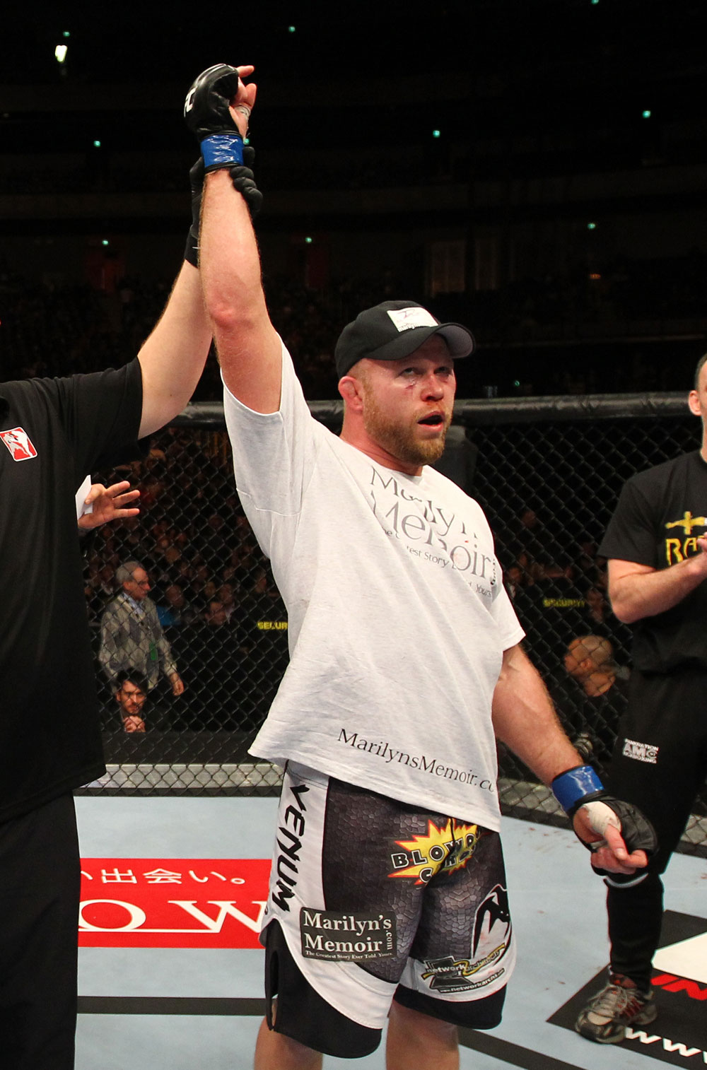 SAITAMA, JAPAN - FEBRUARY 26:  Tim Boetsch reacts after knocking out Yushin Okami during the UFC 144 event at Saitama Super Arena on February 26, 2012 in Saitama, Japan.  (Photo by Al Bello/Zuffa LLC/Zuffa LLC via Getty Images) *** Local Caption *** Tim Boetsch