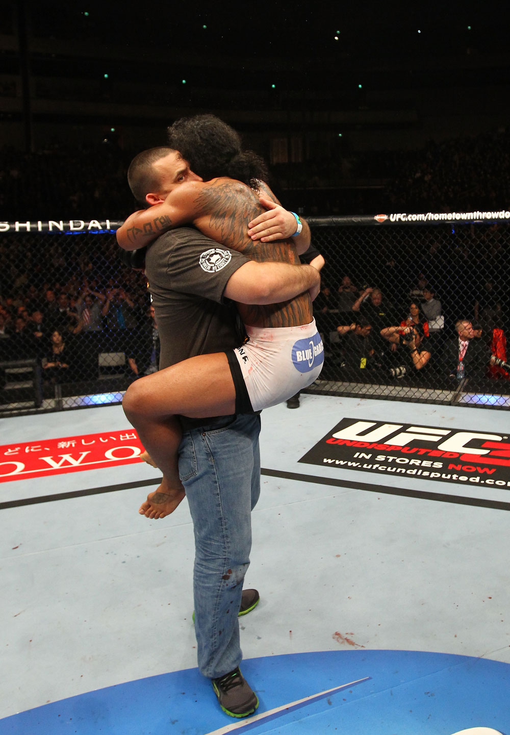 SAITAMA, JAPAN - FEBRUARY 26:  Benson Henderson reacts after defeating Frankie Edgar to win the UFC Lightweight Championship during the UFC 144 event at Saitama Super Arena on February 26, 2012 in Saitama, Japan.  (Photo by Al Bello/Zuffa LLC/Zuffa LLC via Getty Images) *** Local Caption *** Benson Henderson