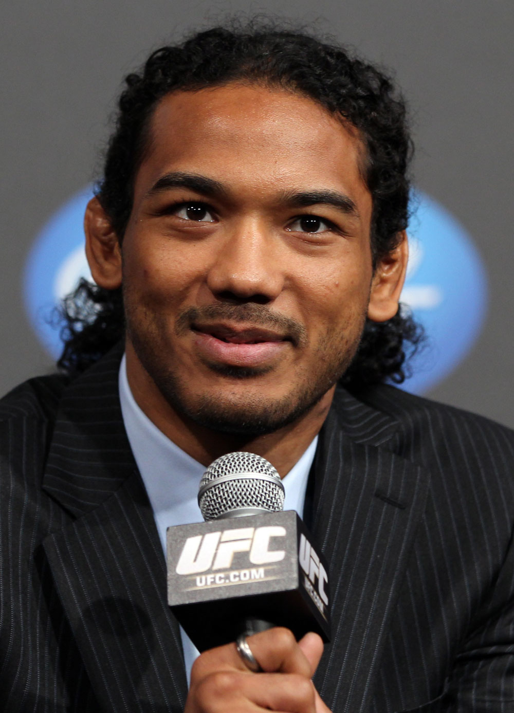 TOKYO, JAPAN - FEBRUARY 23: Benson Henderson attends the final UFC 144 pre-fight press conference at the Ritz-Carlton Hotel on February 23, 2012 in Tokyo, Japan. (Photo by Josh Hedges/Zuffa LLC/Zuffa LLC via Getty Images) *** Local Caption *** Benson Henderson