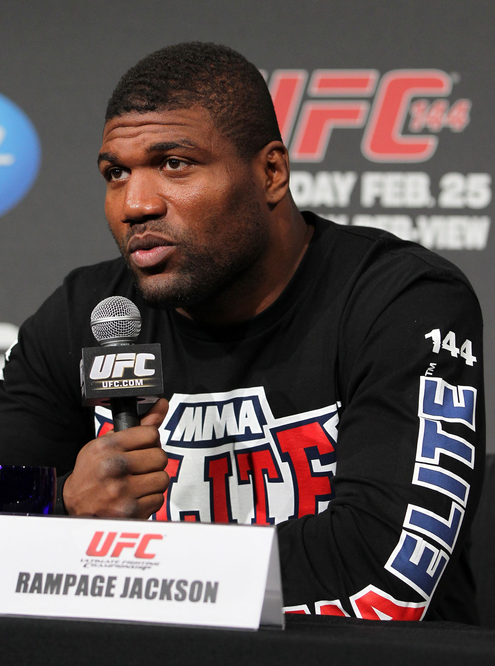TOKYO, JAPAN - FEBRUARY 23: Quinton "Rampage" Jackson attends the final UFC 144 pre-fight press conference at the Ritz-Carlton Hotel on February 23, 2012 in Tokyo, Japan. (Photo by Josh Hedges/Zuffa LLC/Zuffa LLC via Getty Images) *** Local Caption *** Quinton Jackson