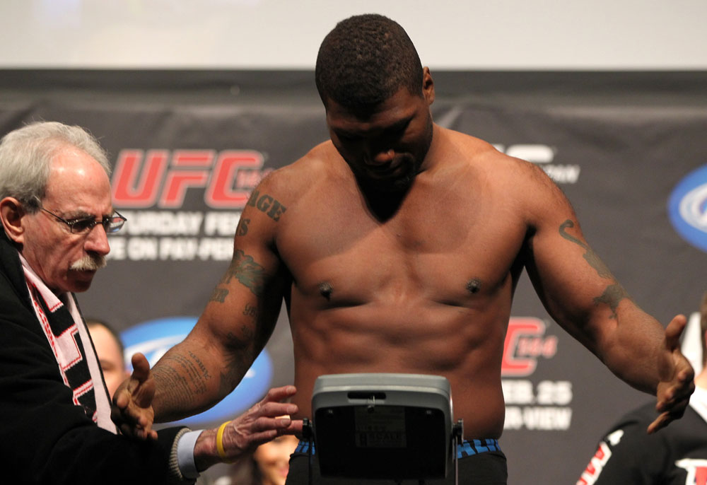 SAITAMA, JAPAN - FEBRUARY 25: Quinton "Rampage" Jackson fails to make weight during the official UFC 144 weigh in at the Saitama Super Arena on February 25, 2012 in Saitama, Japan. (Photo by Josh Hedges/Zuffa LLC/Zuffa LLC via Getty Images) *** Local Caption *** Quinton Jackson