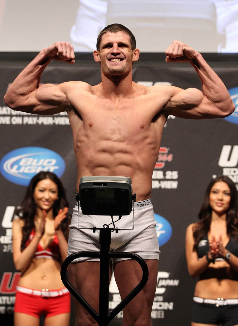 SAITAMA, JAPAN - FEBRUARY 25: Steve Cantwell weighs in during the official UFC 144 weigh in at the Saitama Super Arena on February 25, 2012 in Saitama, Japan. (Photo by Josh Hedges/Zuffa LLC/Zuffa LLC via Getty Images) *** Local Caption *** Steve Cantwell