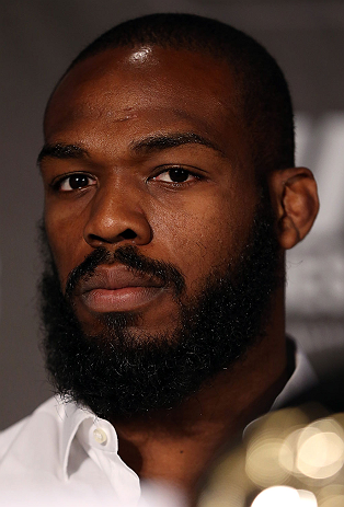 TORONTO, CANADA - SEPTEMBER 20: Jon ''Bones'' Jones interacts with media during the UFC 152 pre-fight press conference at Real Sports Bar and Grill on September 20, 2012 in Toronto, Ontario, Canada. (Photo by Josh Hedges/Zuffa LLC/Zuffa LLC via Getty Images)