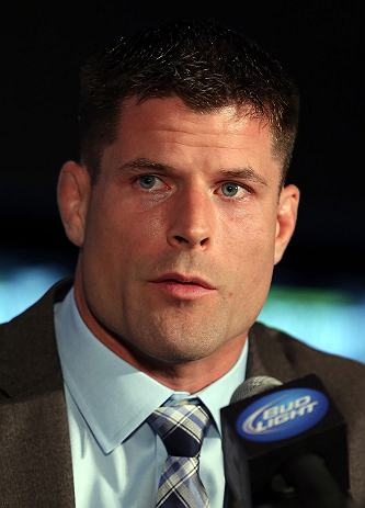 TORONTO, CANADA - SEPTEMBER 20: Brian Stann interacts with media during the UFC 152 pre-fight press conference at Real Sports Bar and Grill on September 20, 2012 in Toronto, Ontario, Canada. (Photo by Josh Hedges/Zuffa LLC/Zuffa LLC via Getty Images)