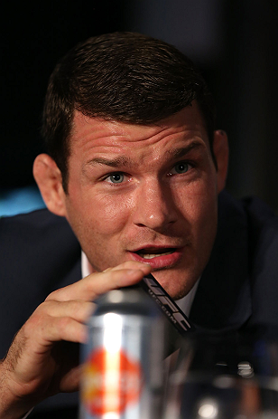 TORONTO, CANADA - SEPTEMBER 20: Michael Bisping interacts with media during the UFC 152 pre-fight press conference at Real Sports Bar and Grill on September 20, 2012 in Toronto, Ontario, Canada. (Photo by Josh Hedges/Zuffa LLC/Zuffa LLC via Getty Images)