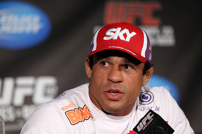 TORONTO, CANADA - SEPTEMBER 20: Vitor Belfort interacts with media during the UFC 152 pre-fight press conference at Real Sports Bar and Grill on September 20, 2012 in Toronto, Ontario, Canada. (Photo by Josh Hedges/Zuffa LLC/Zuffa LLC via Getty Images)