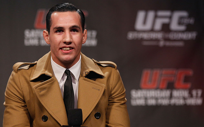 MONTREAL, CANADA - NOVEMBER 16: Rory MacDonald interacts with fans during a Q&A session before the official UFC 154 weigh in at New City Gas on November 16, 2012 in Montreal, Quebec, Canada. (Photo by Josh Hedges/Zuffa LLC/Zuffa LLC via Getty Images)
