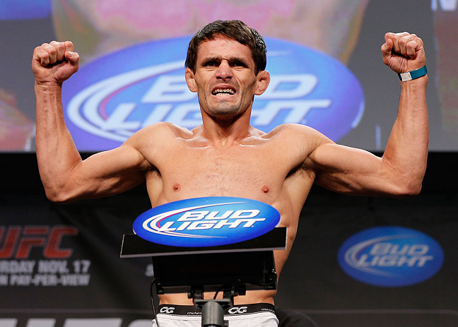 MONTREAL, CANADA - NOVEMBER 16:  Rodrigo Damm weighs in during the official UFC 154 weigh in at New City Gas on November 16, 2012 in Montreal, Quebec, Canada.  (Photo by Josh Hedges/Zuffa LLC/Zuffa LLC via Getty Images)