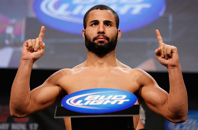 MONTREAL, CANADA - NOVEMBER 16:  John Makdessi weighs in during the official UFC 154 weigh in at New City Gas on November 16, 2012 in Montreal, Quebec, Canada.  (Photo by Josh Hedges/Zuffa LLC/Zuffa LLC via Getty Images)