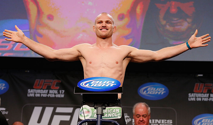 MONTREAL, CANADA - NOVEMBER 16: Martin Kampmann weighs in during the official UFC 154 weigh in at New City Gas on November 16, 2012 in Montreal, Quebec, Canada. (Photo by Josh Hedges/Zuffa LLC/Zuffa LLC via Getty Images)