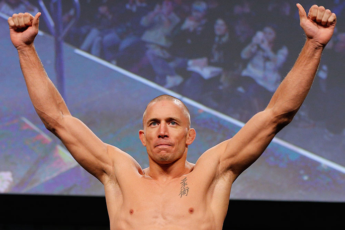 MONTREAL, CANADA - NOVEMBER 16: Georges St-Pierre weighs in during the official UFC 154 weigh in at New City Gas on November 16, 2012 in Montreal, Quebec, Canada. (Photo by Josh Hedges/Zuffa LLC/Zuffa LLC via Getty Images)