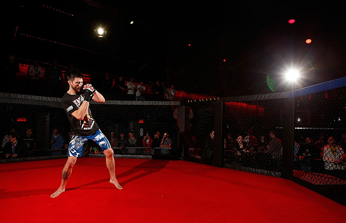 MONTREAL, CANADA - NOVEMBER 15:  Carlos Condit works out for media and fans during an open training session ahead of UFC 154 at New City Gas on November 15, 2012 in Montreal, Quebec, Canada.  (Photo by Josh Hedges/Zuffa LLC/Zuffa LLC via Getty Images)