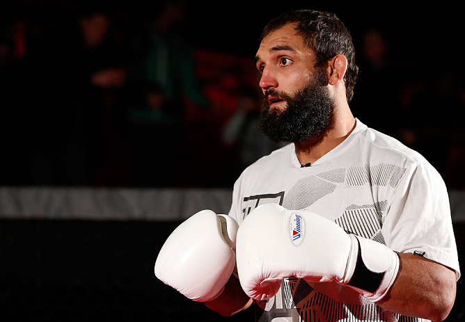 MONTREAL, CANADA - NOVEMBER 15:  Johny Hendricks works out for media and fans during an open training session ahead of UFC 154 at New City Gas on November 15, 2012 in Montreal, Quebec, Canada.  (Photo by Josh Hedges/Zuffa LLC/Zuffa LLC via Getty Images)