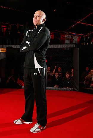 MONTREAL, CANADA - NOVEMBER 15:  Georges St-Pierre stands in the Octagon during an open training session ahead of UFC 154 at New City Gas on November 15, 2012 in Montreal, Quebec, Canada.  (Photo by Josh Hedges/Zuffa LLC/Zuffa LLC via Getty Images)
