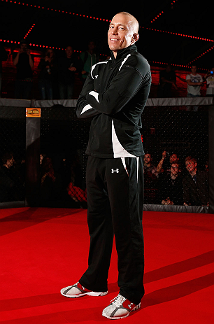 MONTREAL, CANADA - NOVEMBER 15:  Georges St-Pierre stands in the Octagon during an open training session ahead of UFC 154 at New City Gas on November 15, 2012 in Montreal, Quebec, Canada.  (Photo by Josh Hedges/Zuffa LLC/Zuffa LLC via Getty Images)