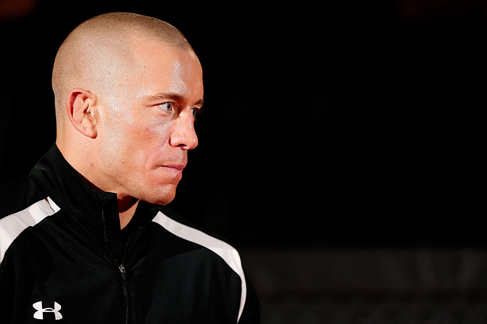 MONTREAL, CANADA - NOVEMBER 15:  Georges St-Pierre stands in the Octagon during an open training session ahead of UFC 154 at New City Gas on November 15, 2012 in Montreal, Quebec, Canada.  (Photo by Josh Hedges/Zuffa LLC/Zuffa LLC via Getty Images)