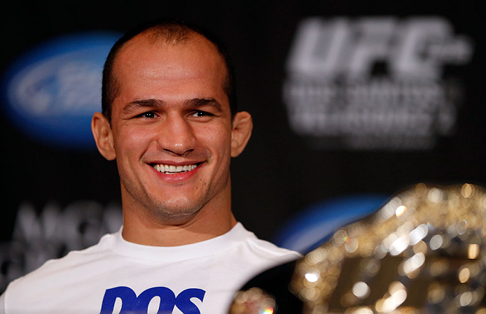 LAS VEGAS, NV - DECEMBER 27: UFC heavyweight champion Junior dos Santos interacts with media during the final UFC 155 pre-fight press conference on December 27, 2012 at MGM Grand in Las Vegas, Nevada. (Photo by Josh Hedges/Zuffa LLC/Zuffa LLC via Getty Images)