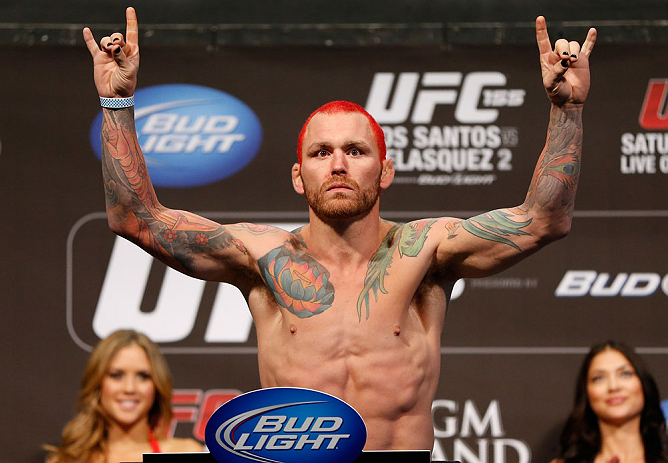 LAS VEGAS, NV - DECEMBER 28: Chris Leben weighs in during the UFC 155 weigh-in on December 28, 2012 at MGM Grand Garden Arena in Las Vegas, Nevada. (Photo by Josh Hedges/Zuffa LLC/Zuffa LLC via Getty Images)